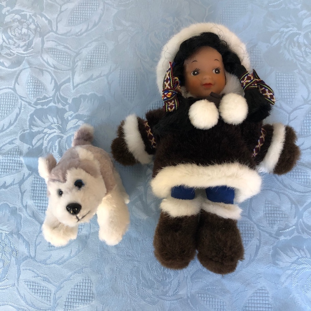 Eskimo Doll & Husky Dog